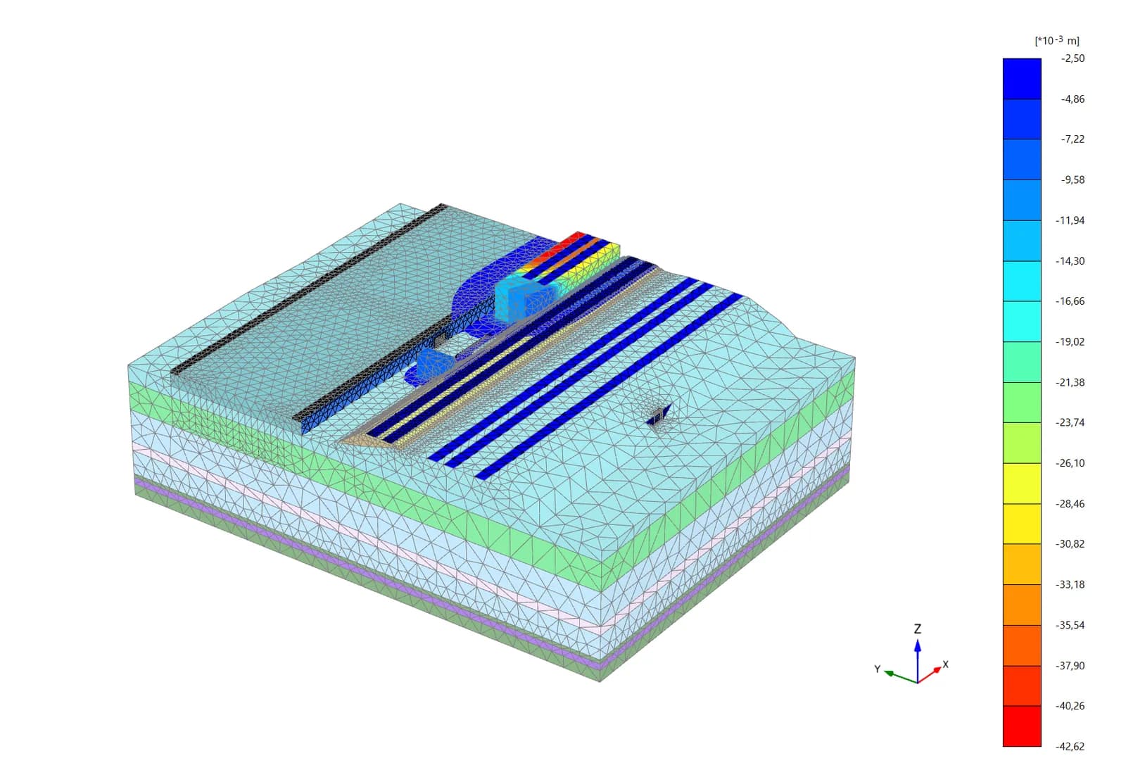 3D КЭ-модель с окружающей застройкой