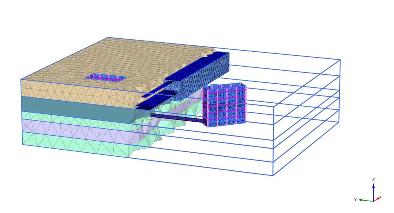 3D-вырез · узел коммуникаций в слоистом массиве